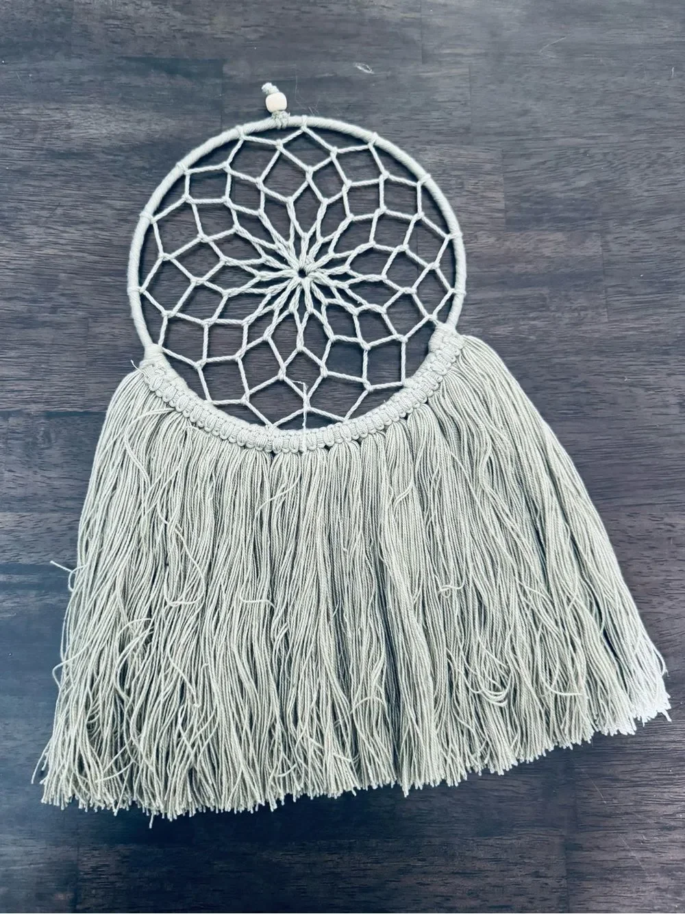 Boho Macrame Sage Green Dreamcatcher Wall Hanging Decor